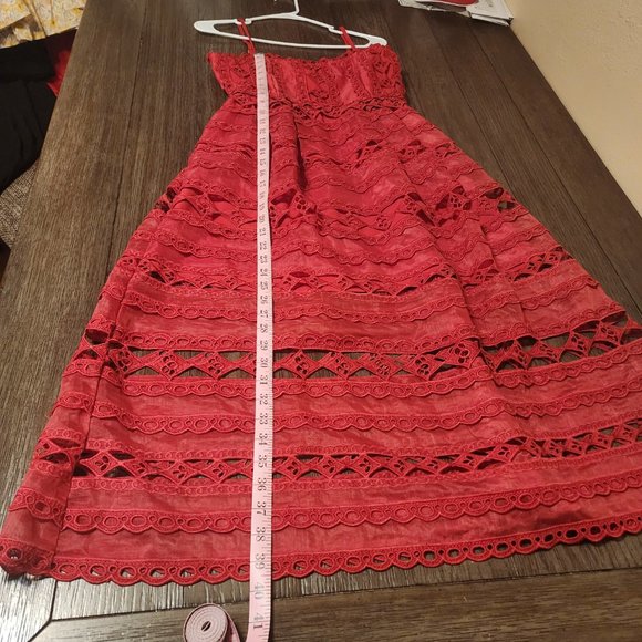 Tuckernuck- Hyacinth House Red Lace Midi Dress NWOT Small - Picture 2 of 7